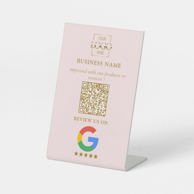Expositor En L Professional Google Reviews QR Code Business Logo (Anverso)