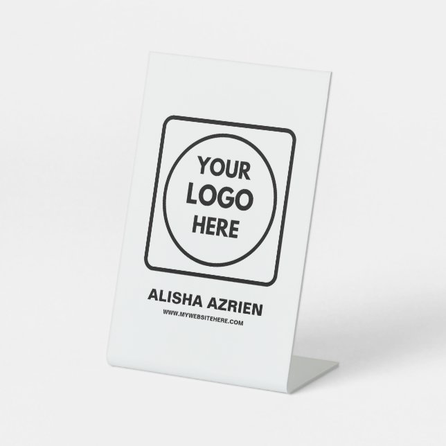 Expositor En L Professional Simple Business Logo Pedestal Sign (Anverso)