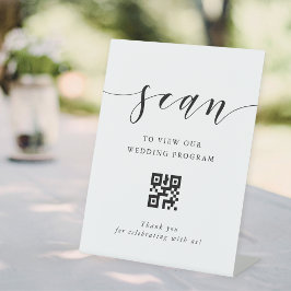 Expositor En L Programa de boda de caligrafía moderna con código 