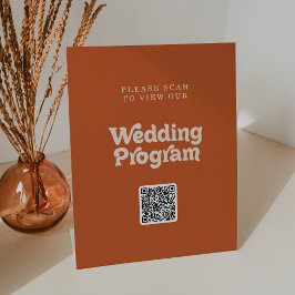 Expositor En L Programa de Boda Formal Simple con Código QR de Te