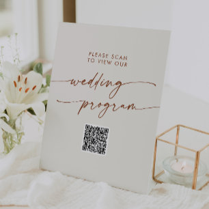 Expositor En L Programa de Boho Moda Cream Bohemian QR Code Weddi