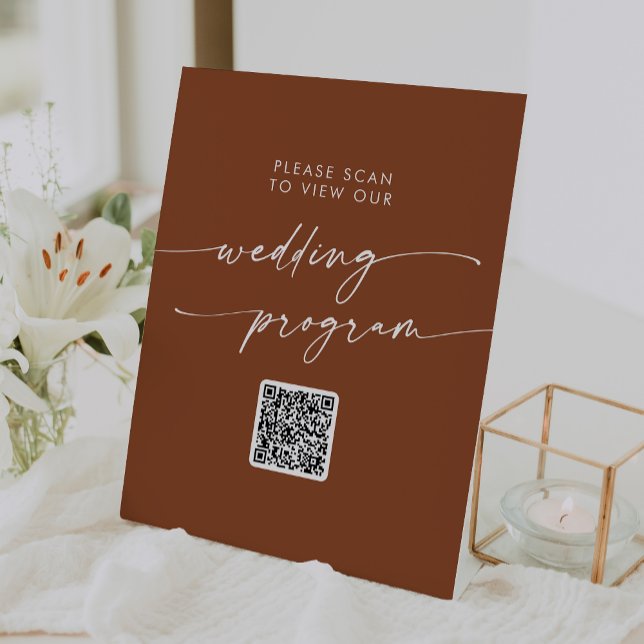 Expositor En L Programa de Boho Moda Terracotta QR Code Wedding (Subido por el creador)