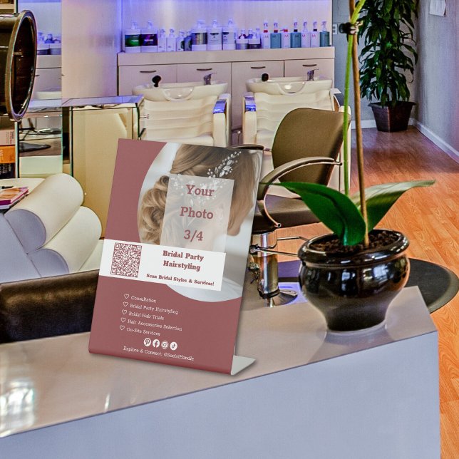Expositor En L Promoción Hair Salon Bridal Party Hairstyling (Promotion Hair Salon Bridal Party Hairstyling Pedestal Sign)