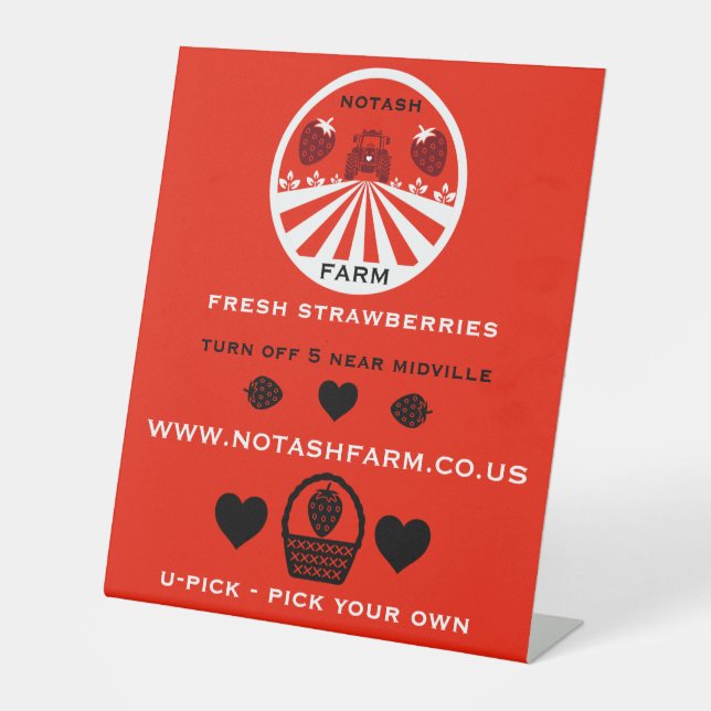 Expositor En L Promoción U-Pick Farm (Anverso)
