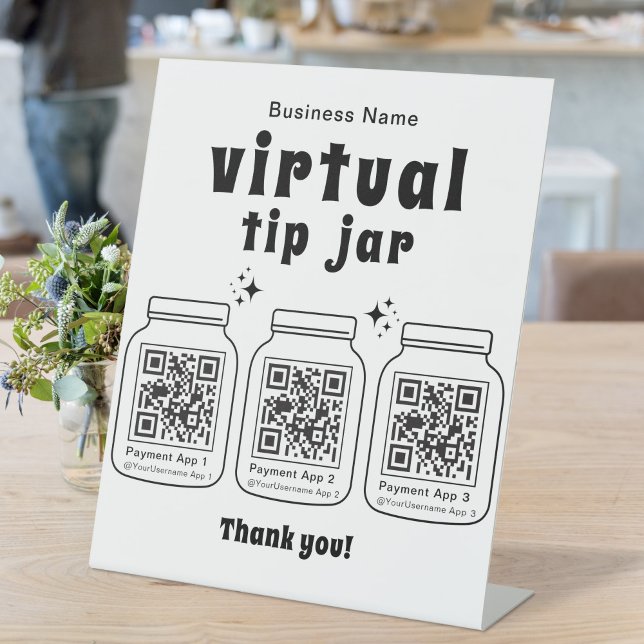 Expositor En L Propina Virtual con 3 Códigos QR (Subido por el creador)