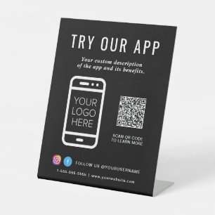 Expositor En L Prueba de promoción Nuestro logotipo de código QR