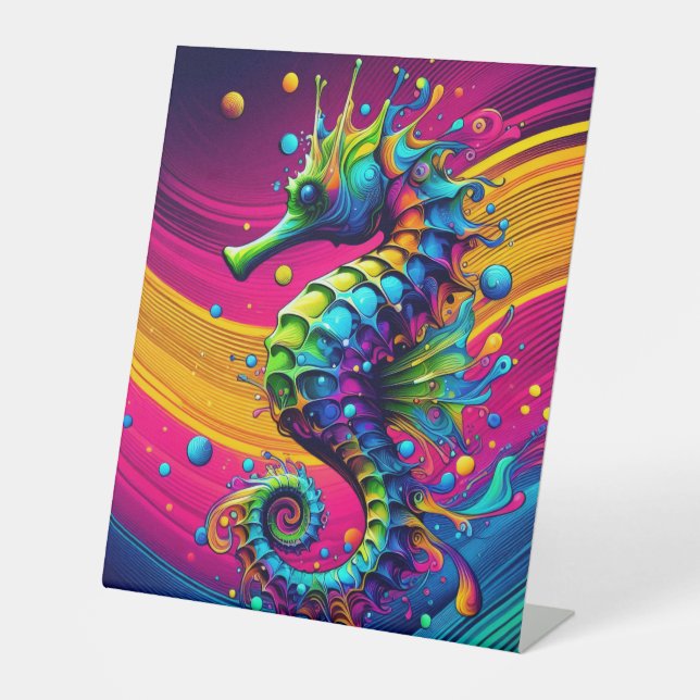 Expositor En L Psychedelic Seahorse Canvas – Vibrant Ocean Wall A (Anverso)
