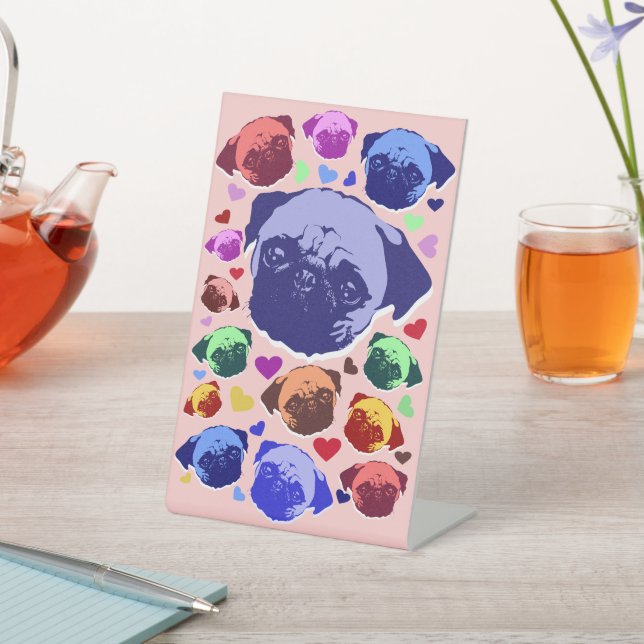 Expositor En L Pug Puppy Dog PopArt Retro Style (In Situ)