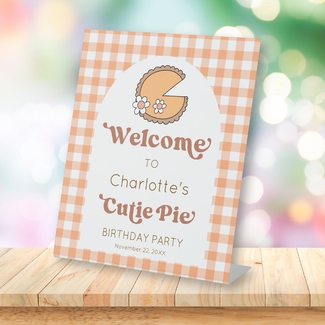 Expositor En L Pumpkin Cutie Pie Birthday Welcome Sign (Subido por el creador)