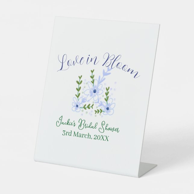 Expositor En L Purple boho love in Bloom bridal shower name retro (Anverso)