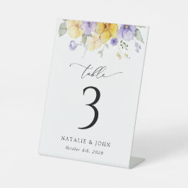 Expositor En L Purple Flowers, Yellow Flowers, Table Numbers