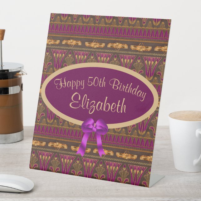 Expositor En L Purple Gold Art Deco Imprimir 50 cumpleaños (In Situ)