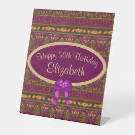 Expositor En L Purple Gold Art Deco Imprimir 50 cumpleaños