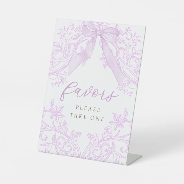 Expositor En L purple lilac design favors sign (Anverso)