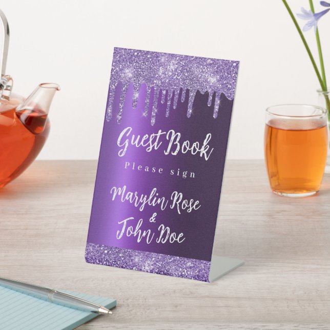 EXPOSITOR EN L PURPLE PURPURINA DRIP ELEGANT WEDDING (In Situ)