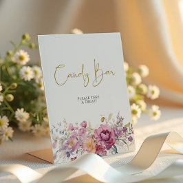 Expositor En L Purple Wildflowers Baby Shower Candy Bar