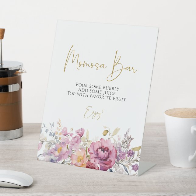 Expositor En L Purple Wildflowers Baby Shower Momosa Bar (In Situ)