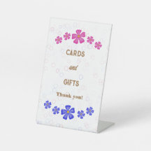 Purpurina de invitación flores rosas y azules