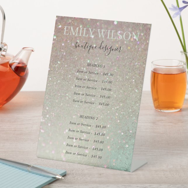 Expositor En L Purpurina de moda Green Pink Aqua Shiny Service Pr (In Situ)