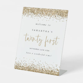 Expositor En L Purpurina de oro Bienvenido 21Fiesta