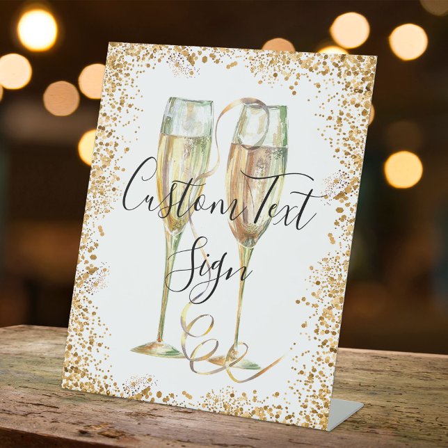 Expositor En L Purpurina de oro Fiesta Rótulo Pedestal (Subido por el creador)