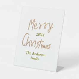 Expositor En L Purpurina dorado feliz navidad agregar nombre de f