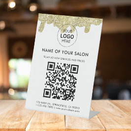 Expositor En L Purpurina Holográfico Firma moderna Glam Gold