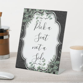 Expositor En L Purpurina negro y eucalipto floral escogen un asie