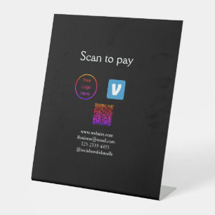 Expositor En L Q R código venmo scan para pagar añadir logotipo m