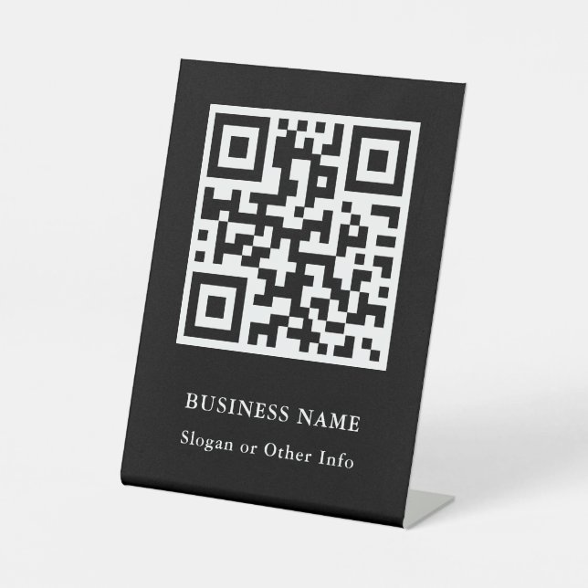 Expositor En L QR Code Black Modern Business (Anverso)