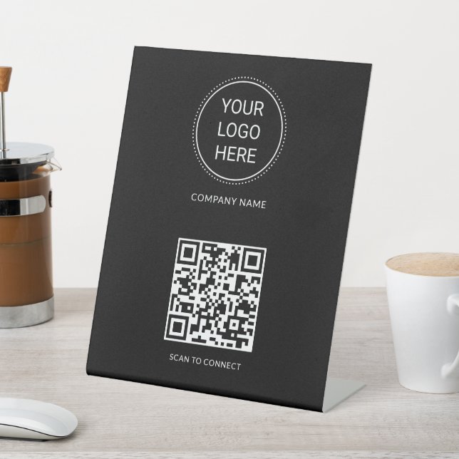 Expositor En L QR Code Business Logo Modern Professional Black (In Situ)