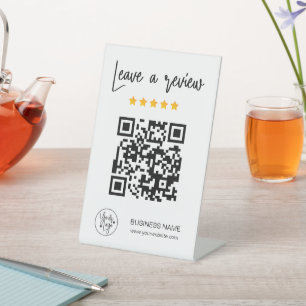 Expositor En L QR Code Business Review 5 Star Review Moderno