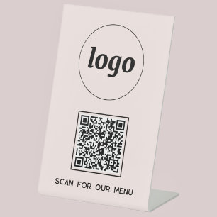 Expositor En L QR Code Logo Buscador comercial para menú Rubor Ro