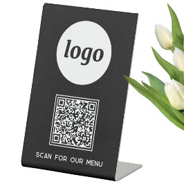 Expositor En L QR Code Logo Business Scan for Menu Black