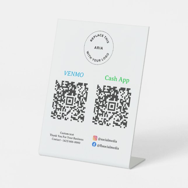 Expositor En L QR Code Payment - Scan to Pay Business Logo (Anverso)