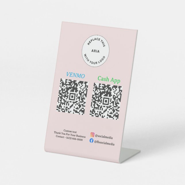Expositor En L QR Code Payment - Scan to Pay Business Logo (Anverso)