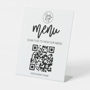 Expositor En L QR Code Restaurant Menú Business Logo