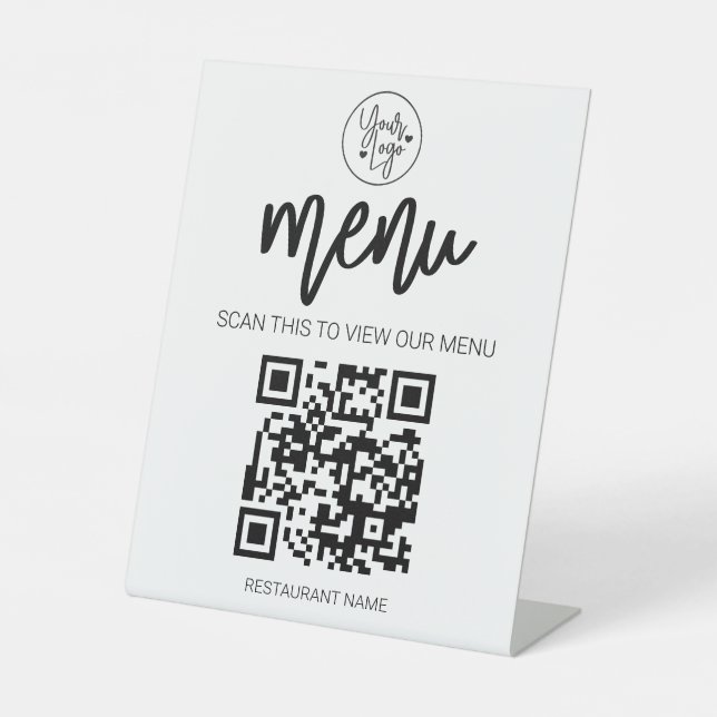 Expositor En L QR Code Restaurant Menú Business Logo (Anverso)