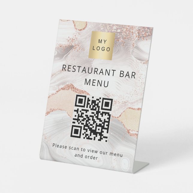 Expositor En L QR código restaurante bar cafetería menú de explor (Anverso)