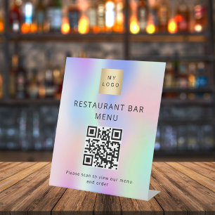 Expositor En L QR código restaurante bar cafetería menú de explor