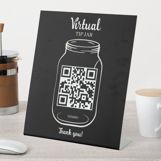 Expositor En L QR Código sugerencia virtual Jar negro (In Situ)