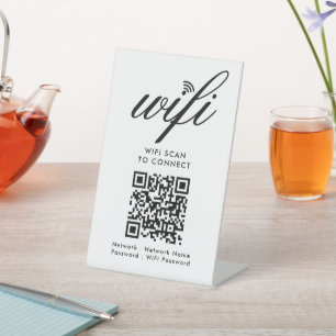 Expositor En L QR Código Wifi Scan para conectar el blanco de mar