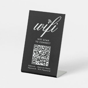 Expositor En L QR Código Wifi Scan para conectar el negro de marc