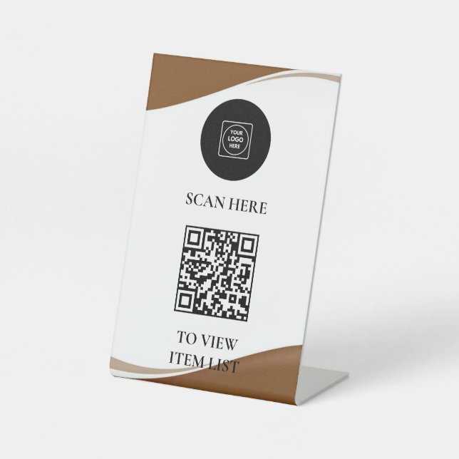 Expositor En L QR Menu Pedestal display holder (Anverso)