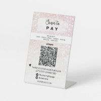 *~* QR Tabla superior Tent PAY Pedestal Rótulo