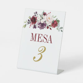 Expositor En L Quinceañera floral roja y rosa