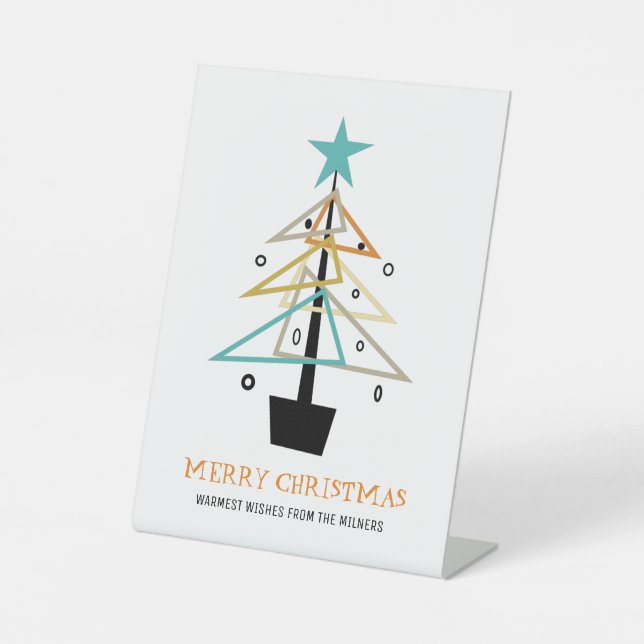 Expositor En L Quirky retro árbol de Navidad de mediados de siglo (Anverso)