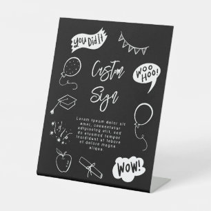 Expositor En L Quirky Scribble Graduate Party Personalizado negro