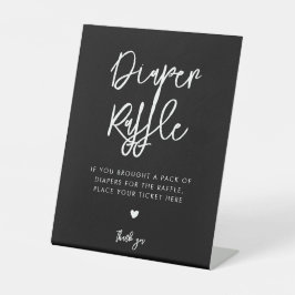 Expositor En L Raffle de pañal negro contemporáneo