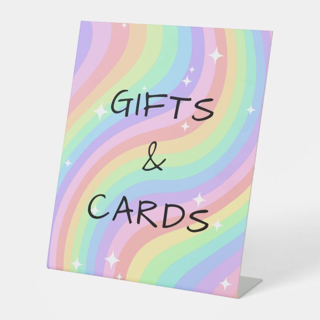 Expositor En L Rainbow 5th Birthday Decor Gifts Cards (Anverso)